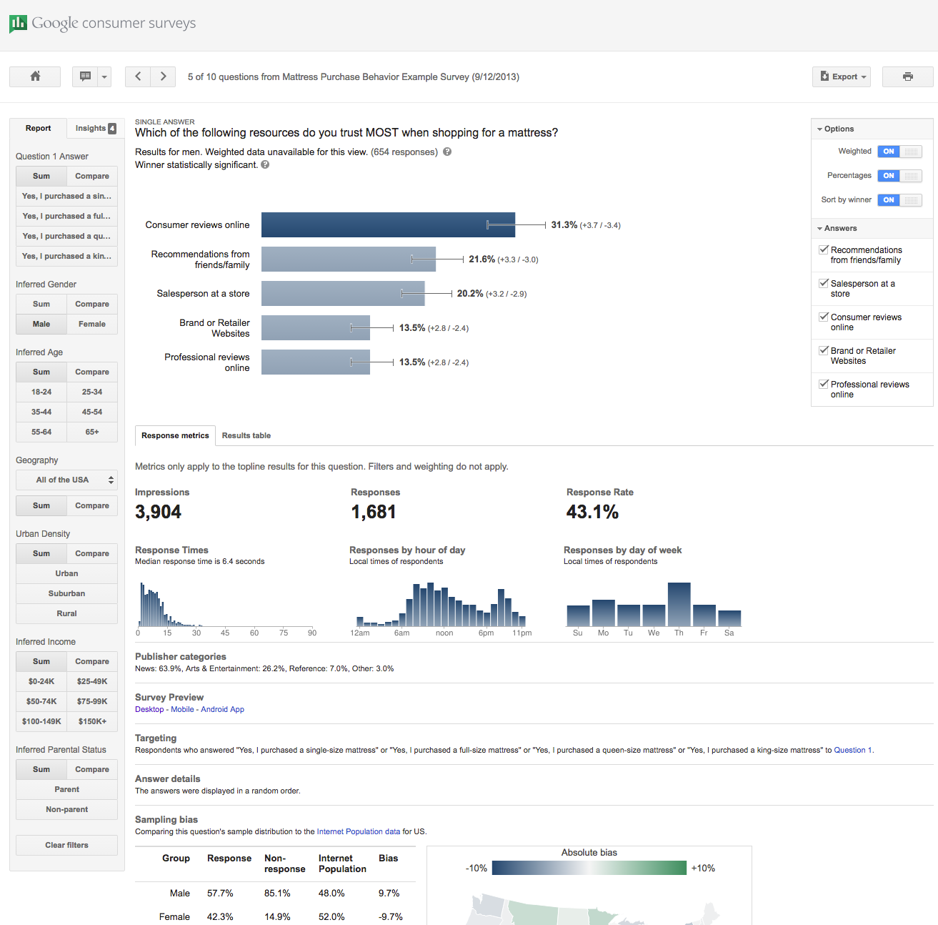 Google Customer Survey Reporting